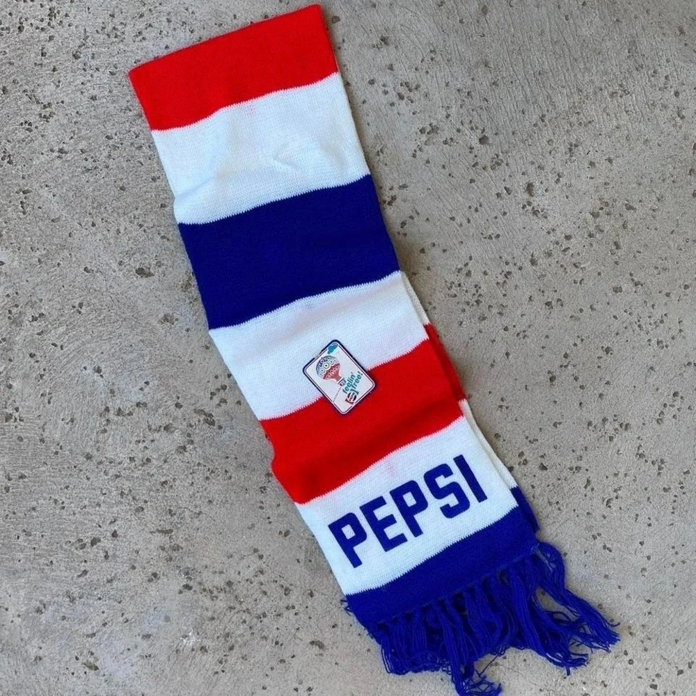 Vintage Pepsi Feelin Free Colorblock Scarf 90s